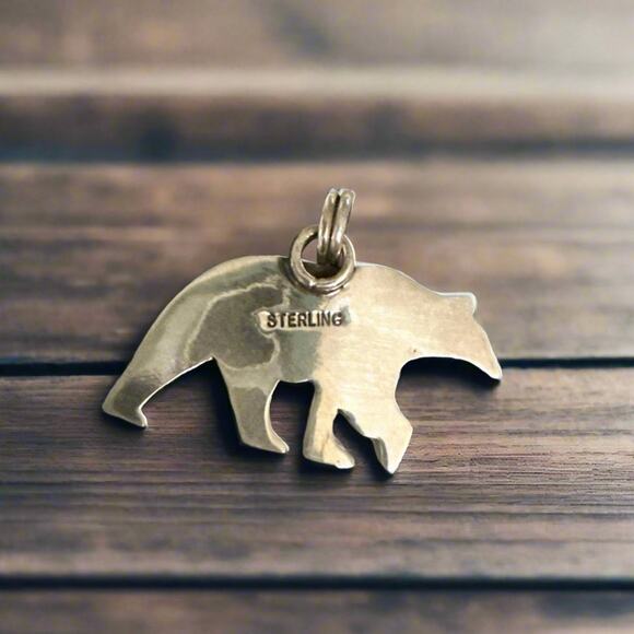 Turquoise Southwestern Bear Pendant - Picture 5 of 5